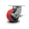 Service Caster 6 Inch Extra Heavy Duty Red Poly on Cast Iron Wheel Swivel Caster with Brake SCC-KP92S630-PUR-RS-SLB - alternate 1